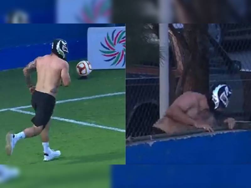 Video.“Rey Mysterio” invade cancha de futbol y huye