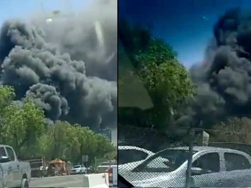 VIDEO: Se registra incendio en local de autopartes en la carretera Querétaro-Celaya