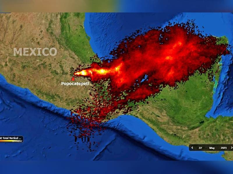 Alerta_ Dióxido de Azufre del Popocatépetl alcanza a la Península de Yucatán