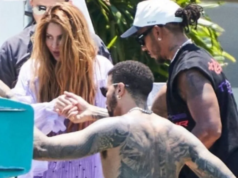 Captan a Shakira con Lewis Hamilton de paseo en Miami