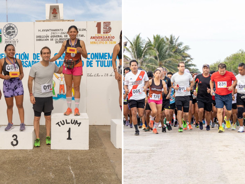 Diego Castañón encabeza exitosa carrera conmemorativa al XV aniversario de Tulum