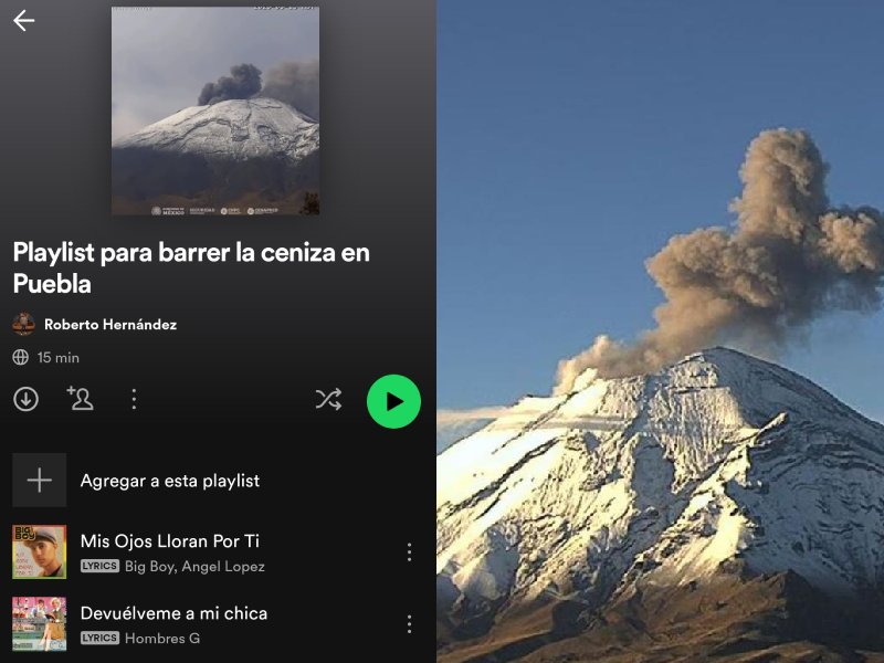 ¡Bárbaros! Crean playlist en Spotify en honor al Volcán Popocatépetl