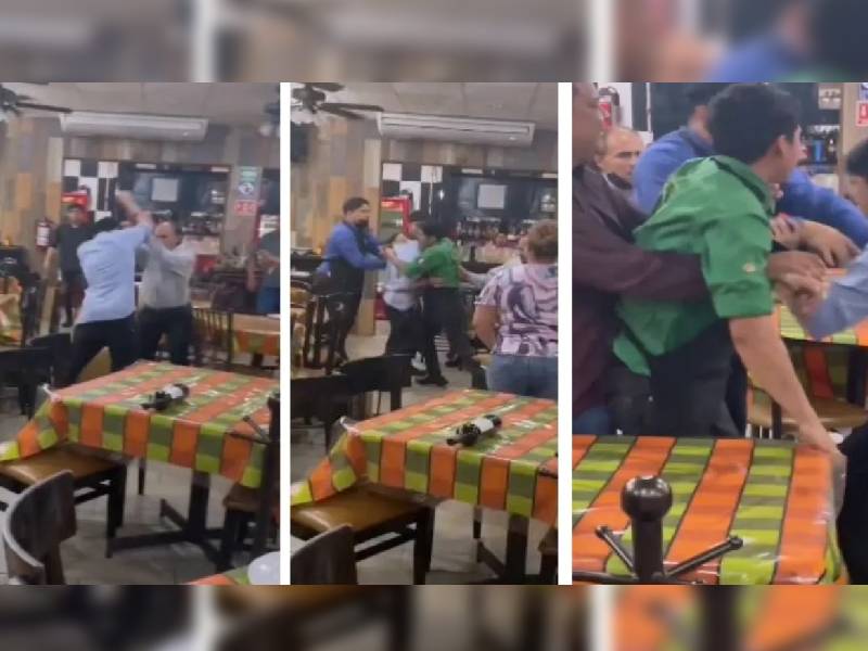 Video. Captan pelea entre meseros en restaurante de Tampico