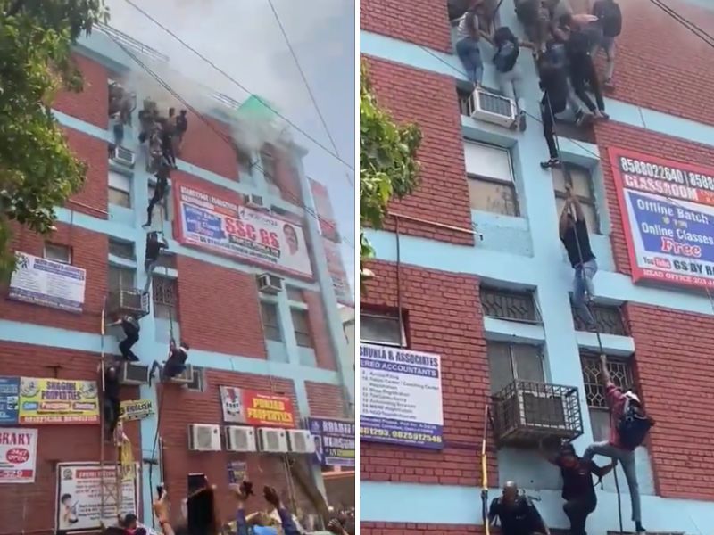 Incendio en escuela de India alumnos escapan con cuerdas