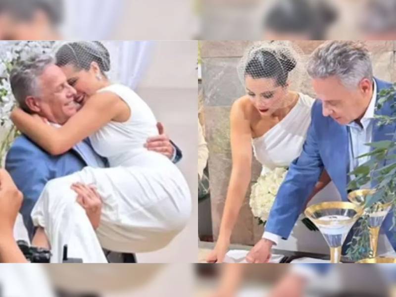Alexis Ayala se casa con Cinthia Aparicio; es 28 años menor que él