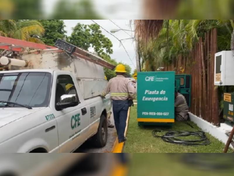 Anuncia Atenea Gómez que CFE inició con mantenimiento de red eléctrica en Isla Mujeres 