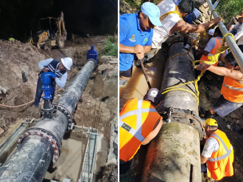 Capa logra frenar pérdida de 30 litros de agua por segundo en Chetumal
