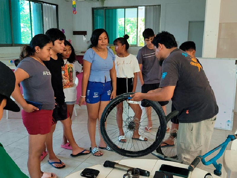 Inculcan en niños mayas importancia de bicicleta para el medio ambiente