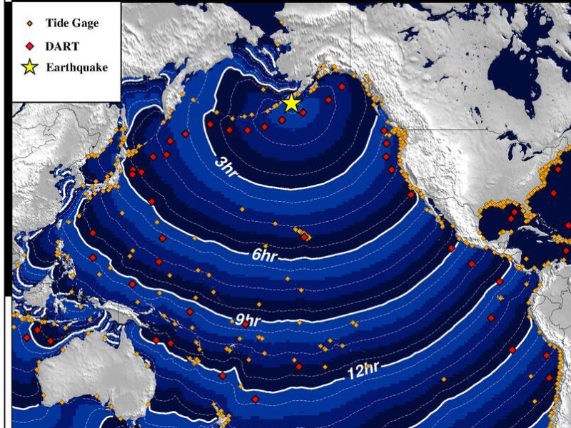 Emiten alerta de tsunami en Alaska tras sismo de magnitud 7.2