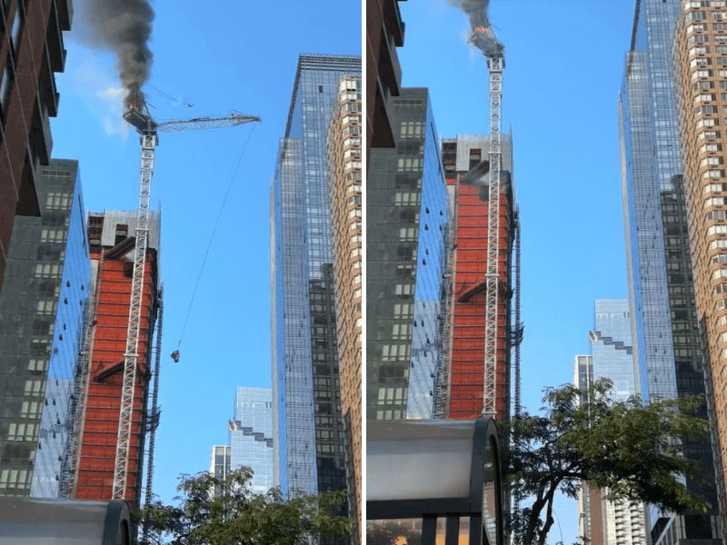 Grúa colapsa desde un rascacielos de Manhattan; hay 6 lesionados