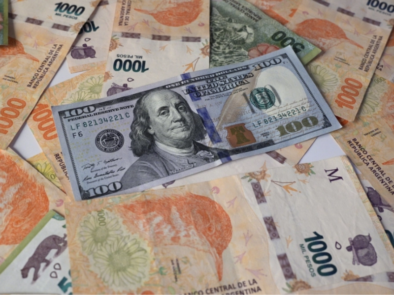 La moneda argentina sube hasta 550 pesos por dólar