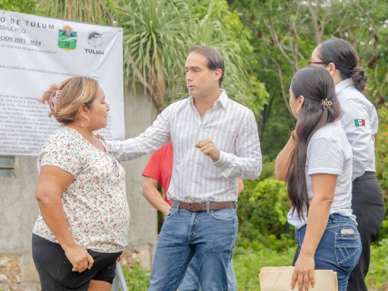 Diego Castañón activa obra que ampliará el alumbrado público en Manuel Antonio Ay