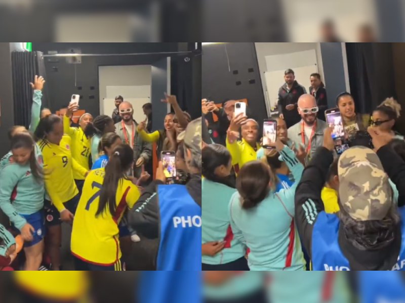 J Balvin visitó a las jugadoras de Colombia tras su victoria