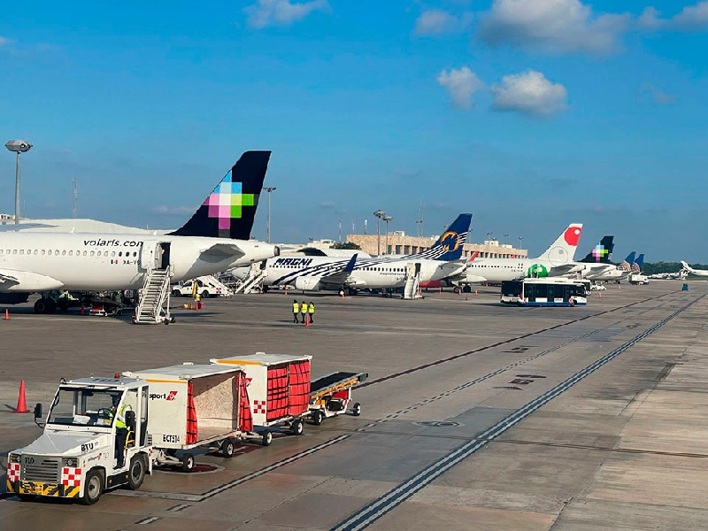 El aeropuerto de Cancún con cerca de 300 arribos para este día