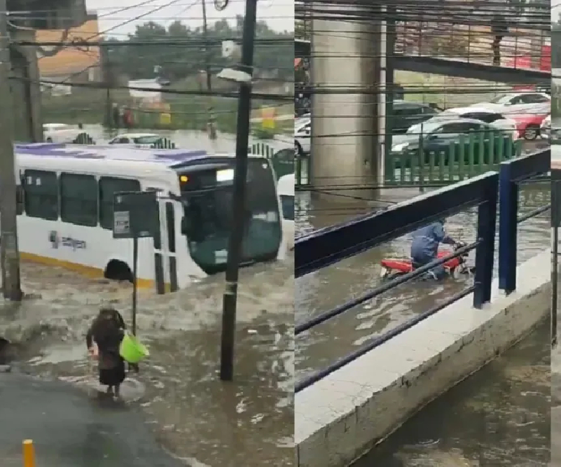 VIDEO: Abuelita casi es arrastrada a la corriente por inundaciones en Coacalco