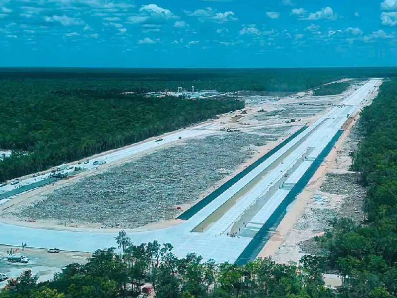 Aeropuerto de Tulum, con 65.02% de avance