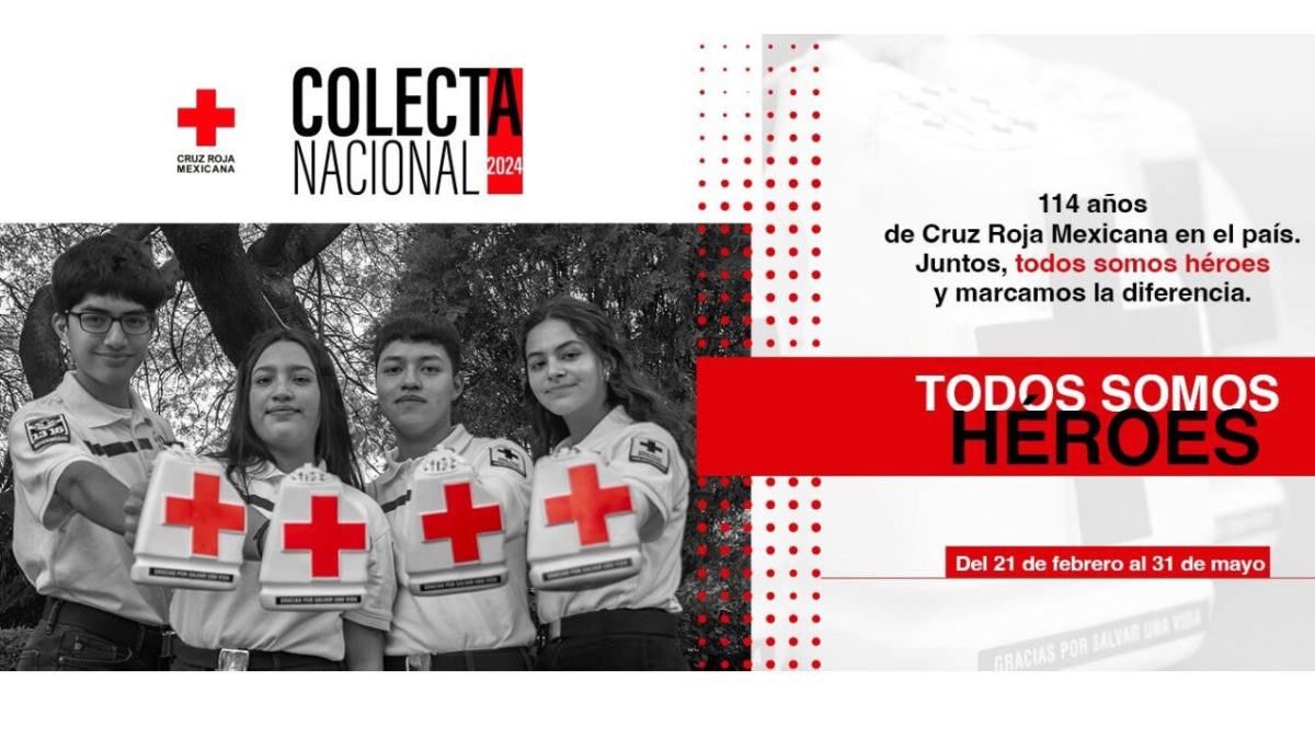 Este año, la meta de recaudación de la Cruz Roja Mexicana es de la meta es de 2 millones de pesos.