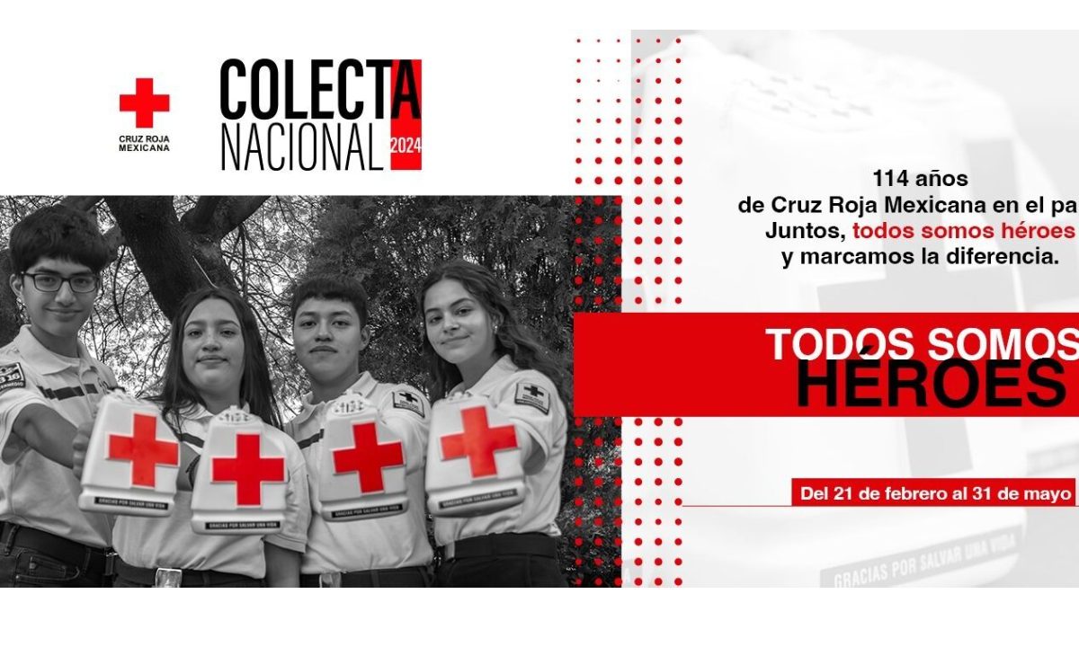 Este año, la meta de recaudación de la Cruz Roja Mexicana es de la meta es de 2 millones de pesos.