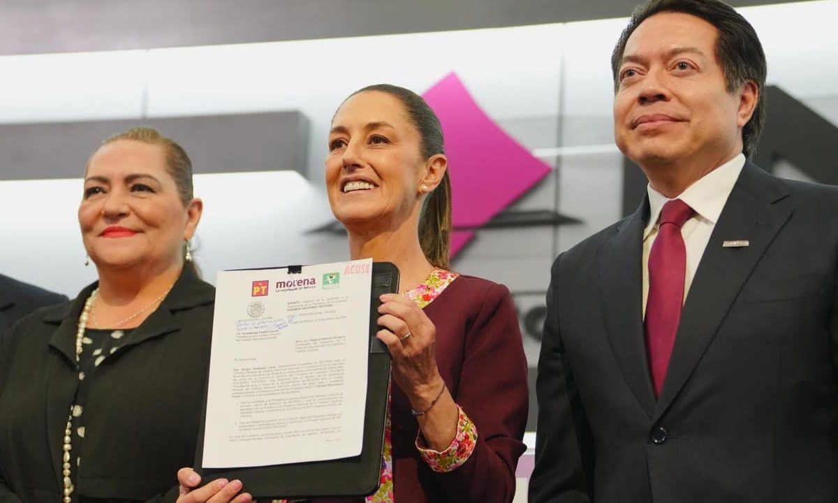 Registro de Claudia Sheinbaum ante el INE como candidata a la Presidencia de México.