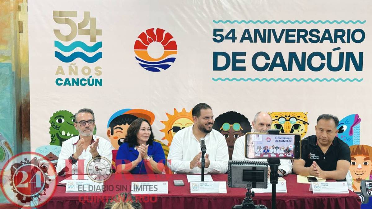 Conferencia de prensa para dar a conocer la cartelera del 54 aniversario de Cancún.