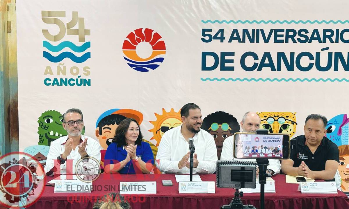 Conferencia de prensa para dar a conocer la cartelera del 54 aniversario de Cancún.