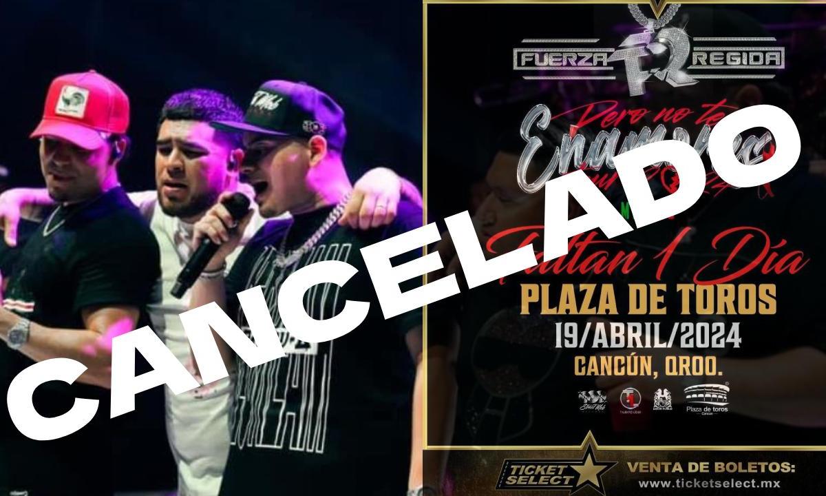 Fuerza Regida cancela un concierto más, esta vez en Cancún.