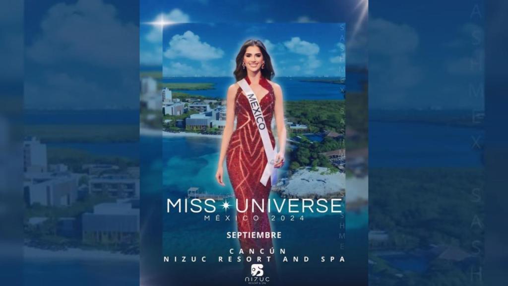Cartel promocional del certamen Miss Universo en Cancún.