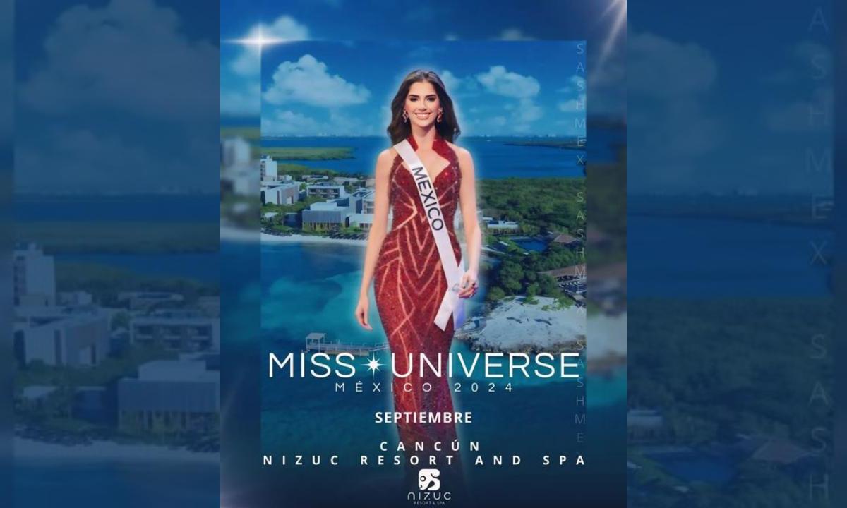 Cartel promocional del certamen Miss Universo en Cancún.