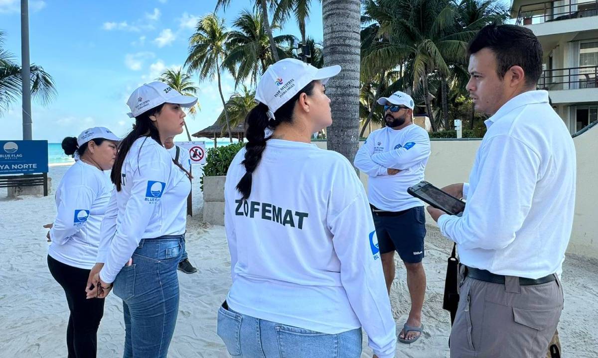 Supervisión de la Zofemat en las playas Norte y Centro de Isla Mujeres.