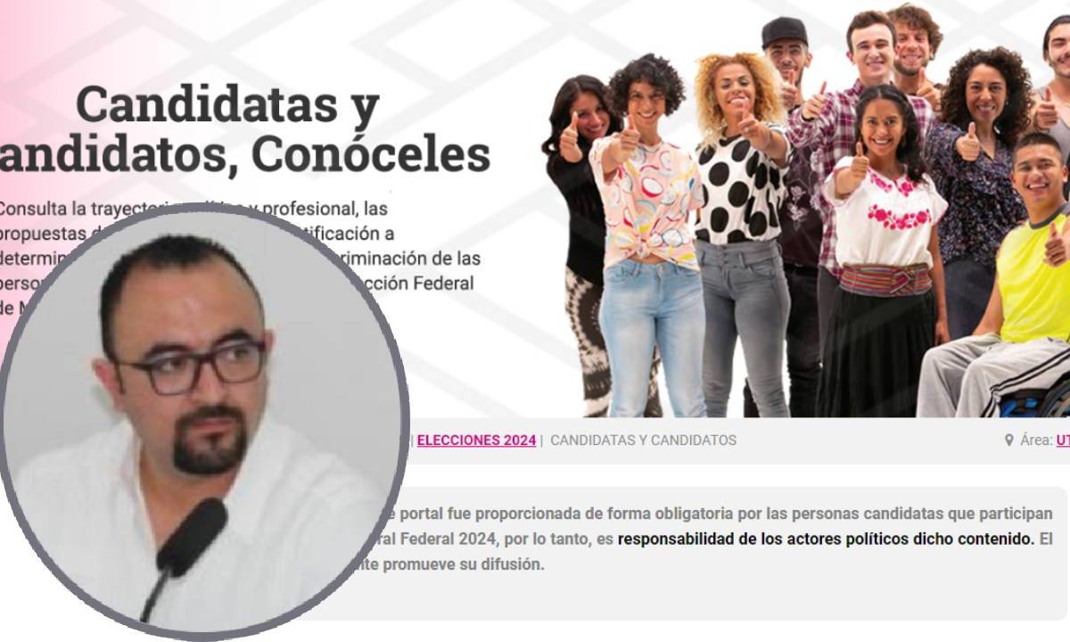 Imagen ilustrativa de la plataforma "Conócelos", con Adrián Sauri Manzanilla, presidente de la Comisión de Partidos Políticos del Ieqroo, en recuadro.