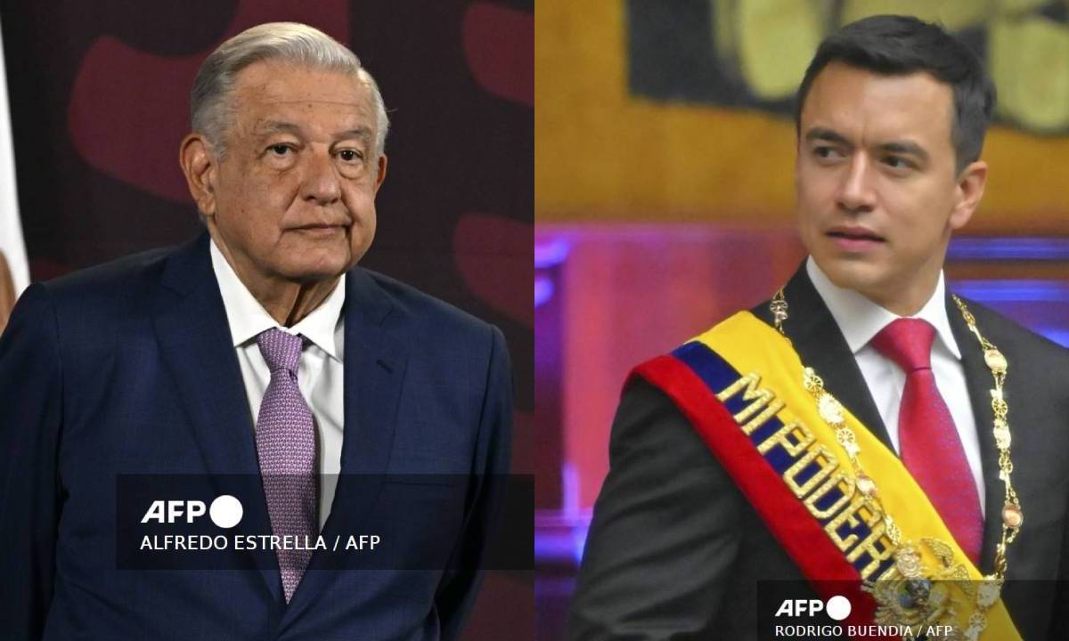 Los presidentes de México, Andrés Manuel López Obrador, y de Ecuador, Daniel Noboa-