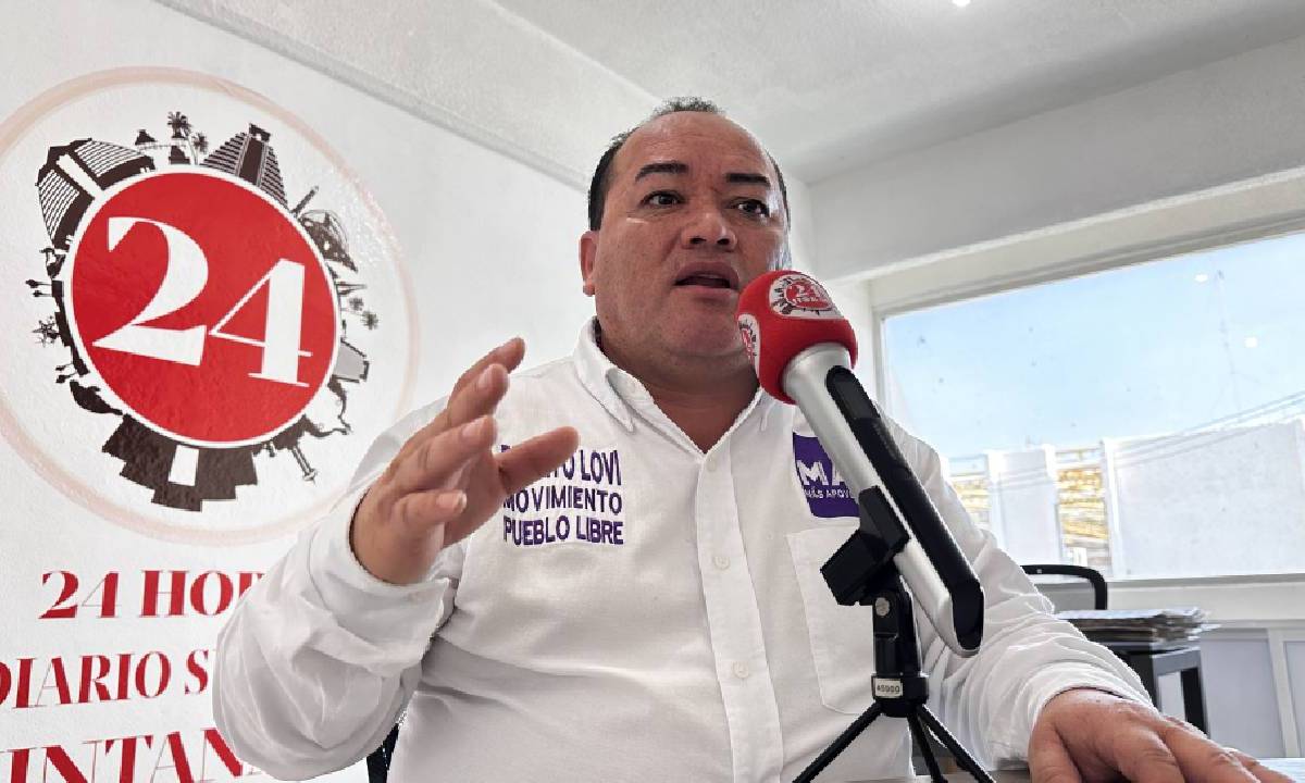 El candidato, Pedro López Villanueva presenta su estrategia de seguridad.