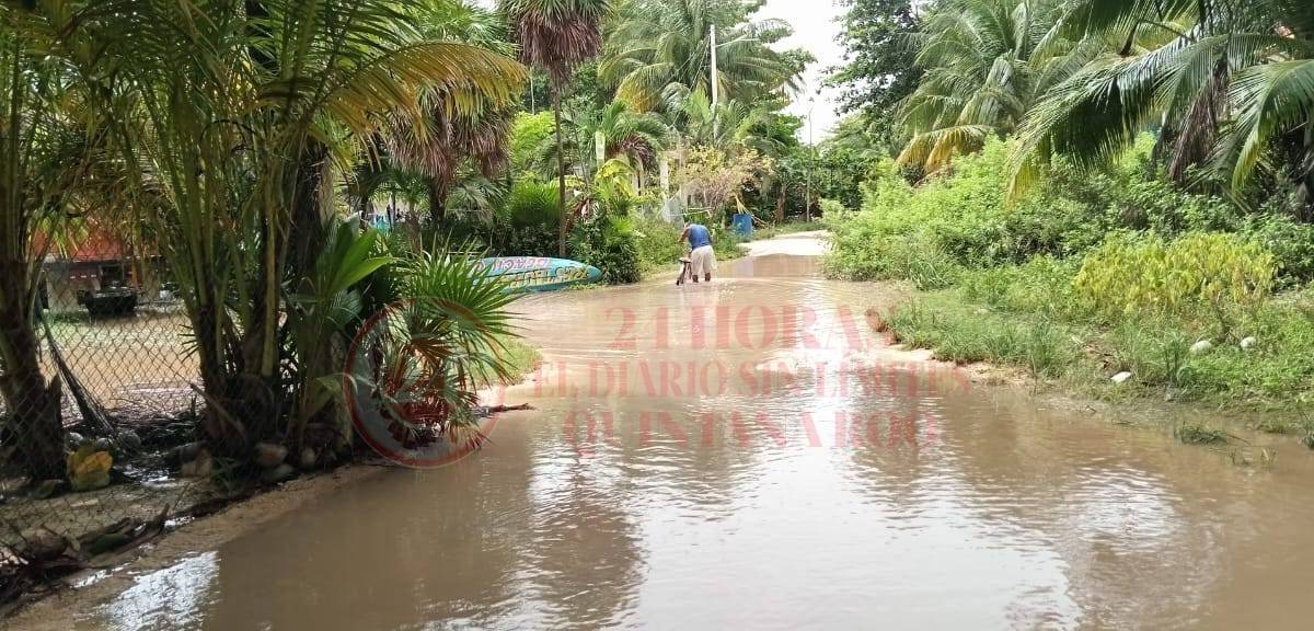 Inundación en Punta Allen, Tulum.