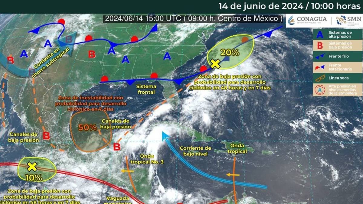 Sistemas meteorológicos con aumento de formación ciclónica.