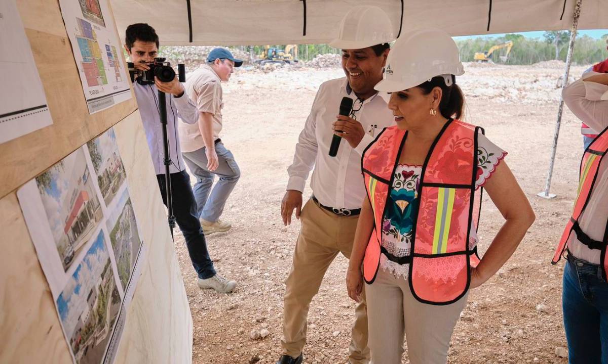 La gobernadora Mara Lezama supervisa la construcción del nuevo Hospital General en Felipe Carrillo Puerto.