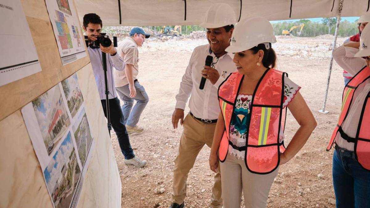 La gobernadora Mara Lezama supervisa la construcción del nuevo Hospital General en Felipe Carrillo Puerto.