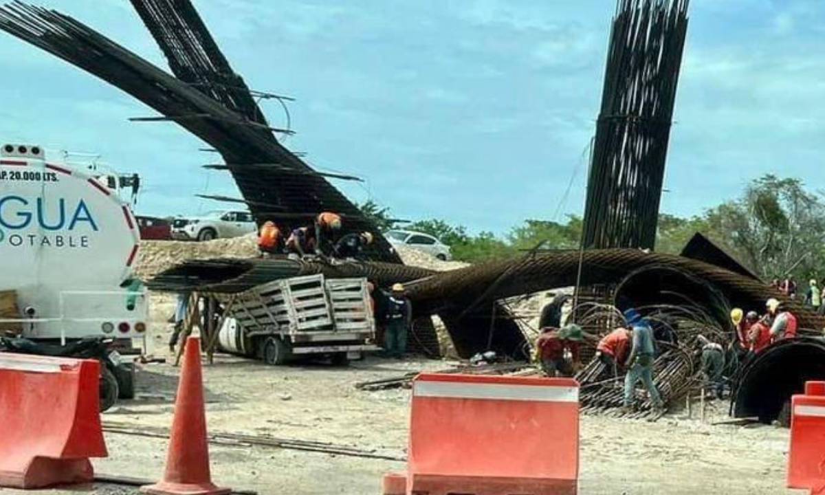 Colapso de estructura en el tramo 7 del Tren Maya.