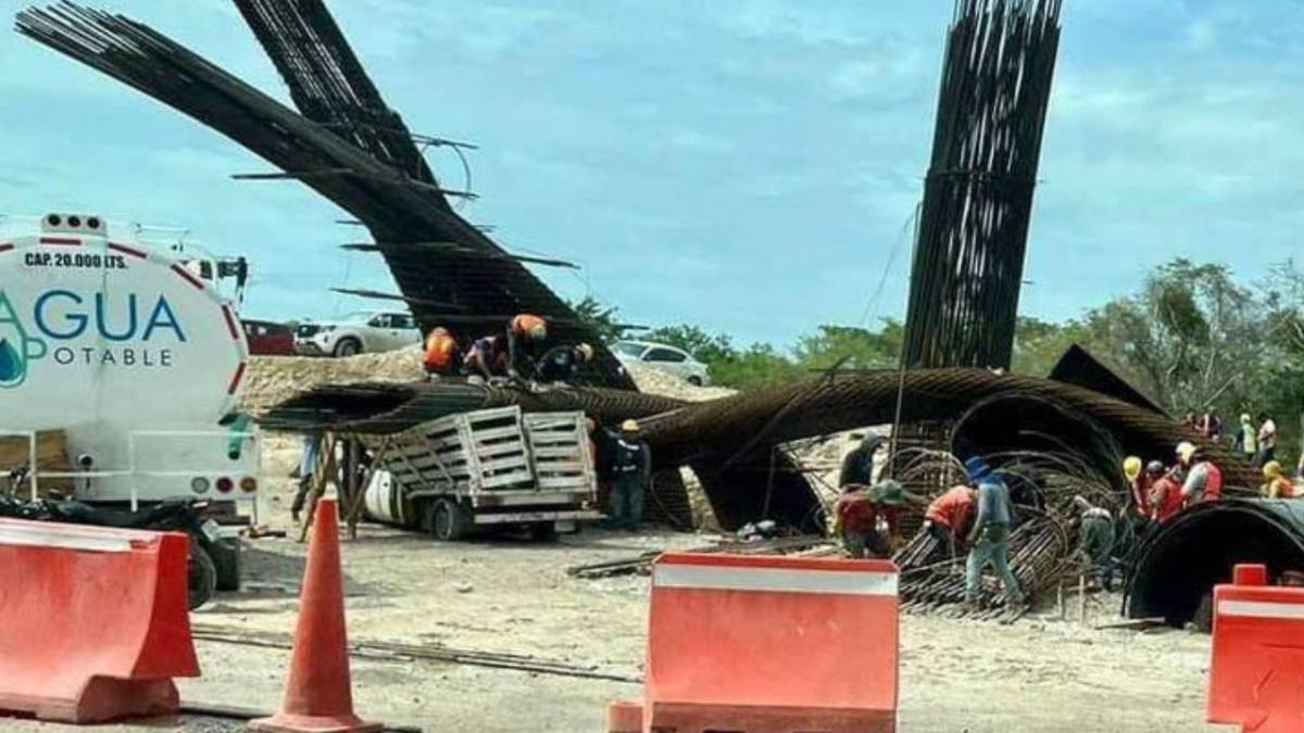 Colapso de estructura en el tramo 7 del Tren Maya.