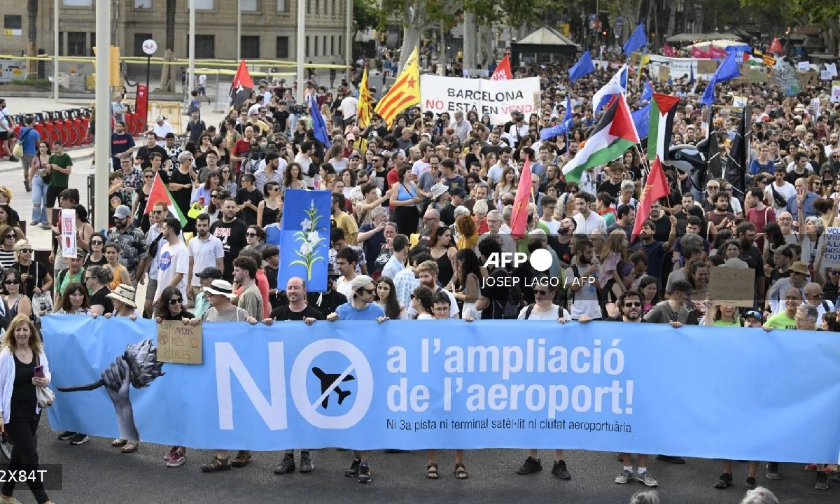 Manifestación contra el turismo masivo en Barcelona.