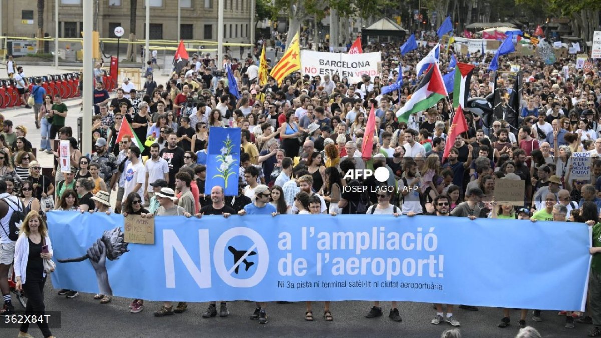 Manifestación contra el turismo masivo en Barcelona.