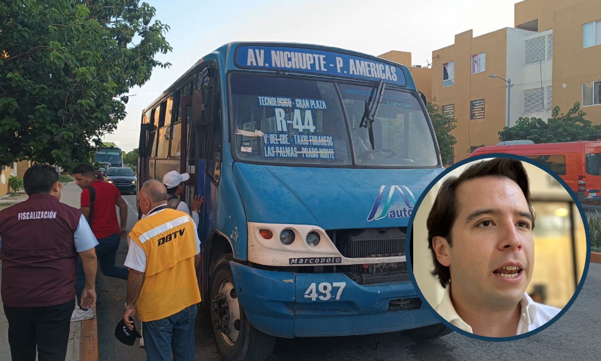 El regidor Samuel Mollinedo Portilla y el transporte público en Cancún.