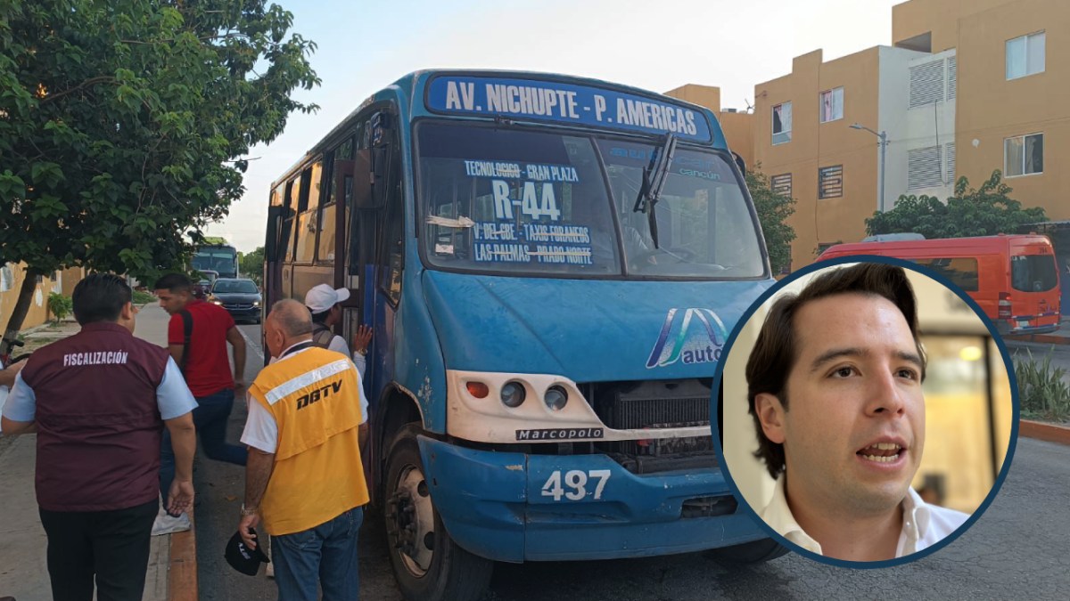 El regidor Samuel Mollinedo Portilla y el transporte público en Cancún.