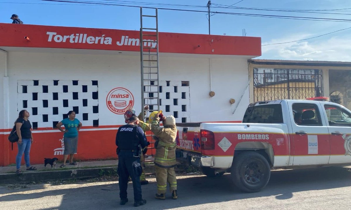 Atención a una fuga de gas en Chetumal.