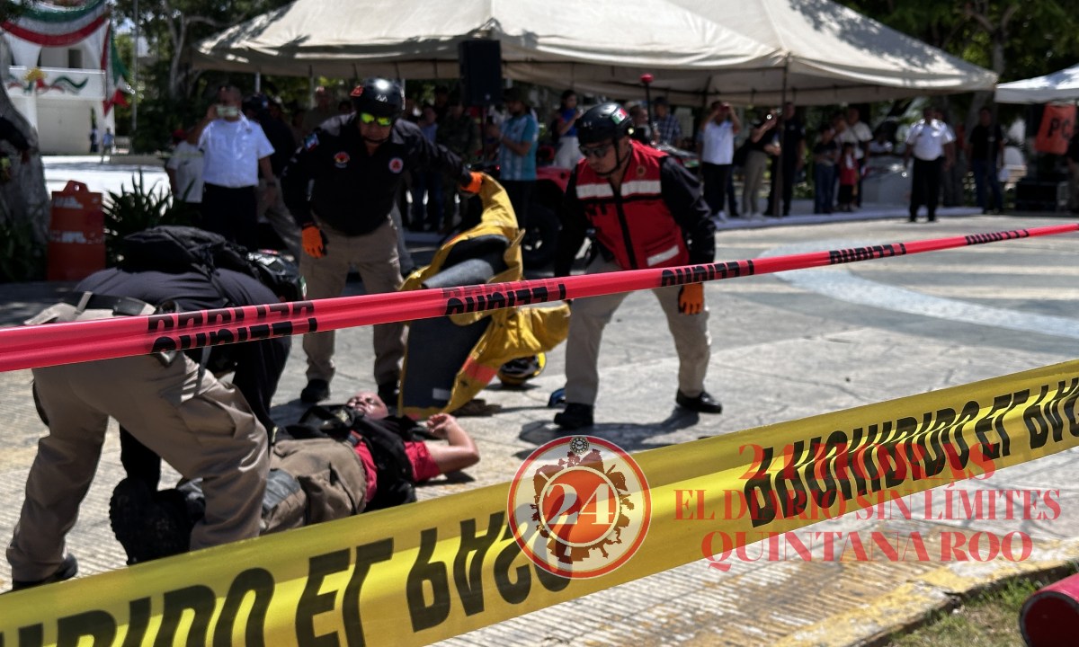 Simulacro en Cancún.