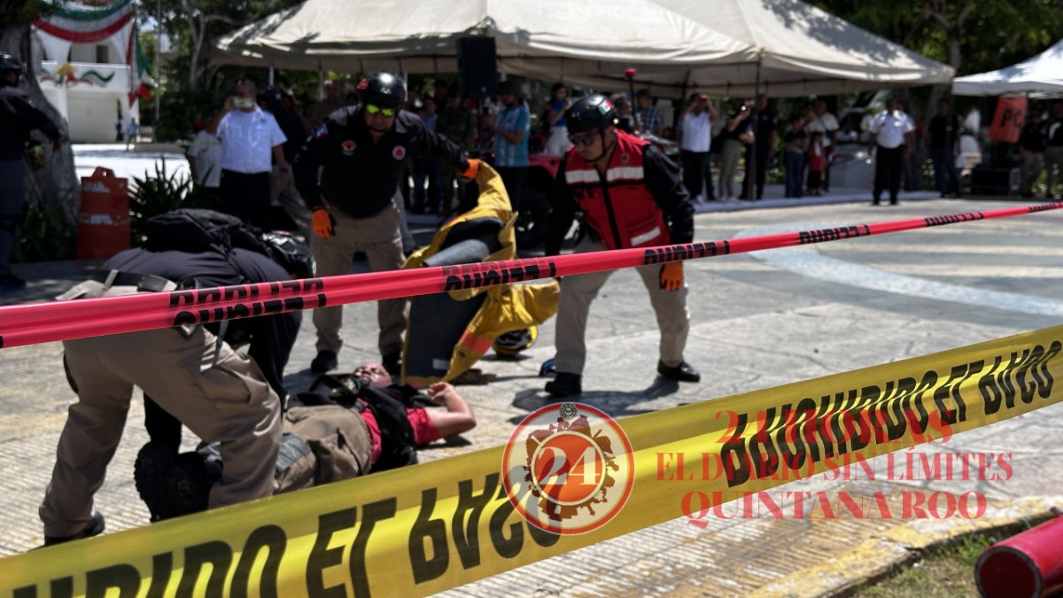 Simulacro en Cancún.