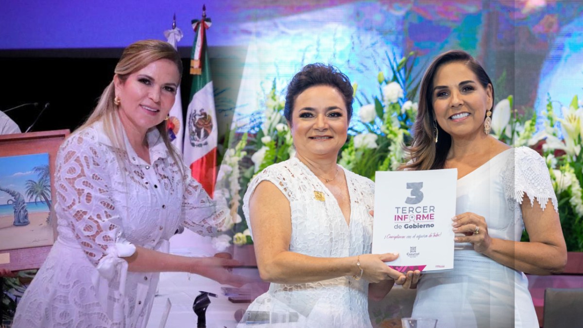 Las presidentas Lili Campos Miranda, Juanita Alonso y la mandataria Mara Lezama Espinosa.