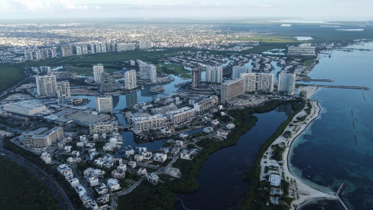 Panorámica de una parte de Cancún, Quintana Roo.