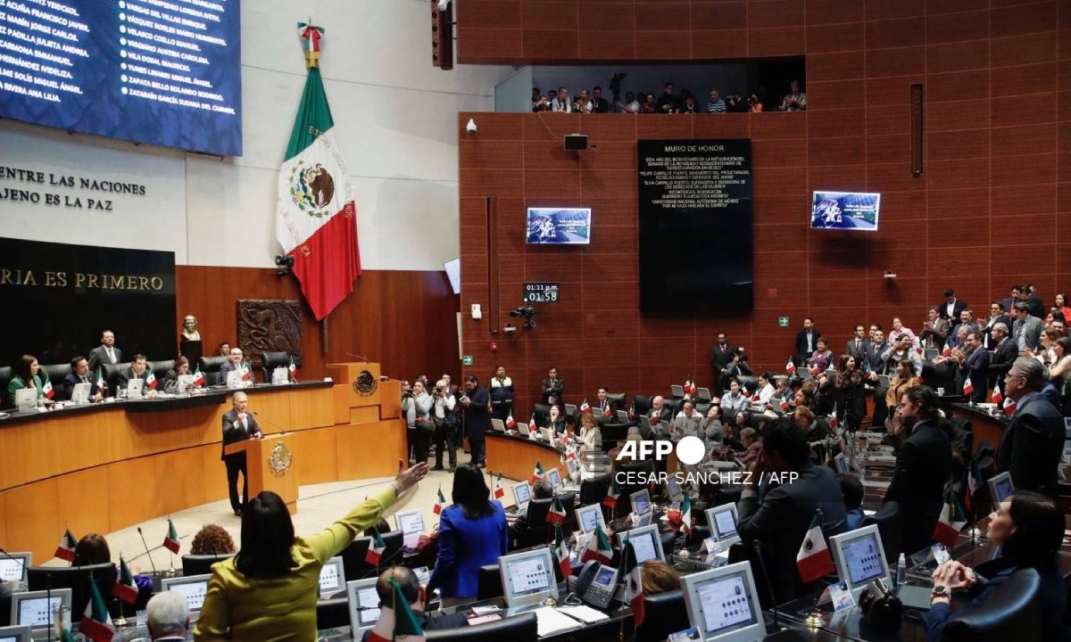 Sesión de la Cámara Alta, durante la legislación de la Reforma Judicial.