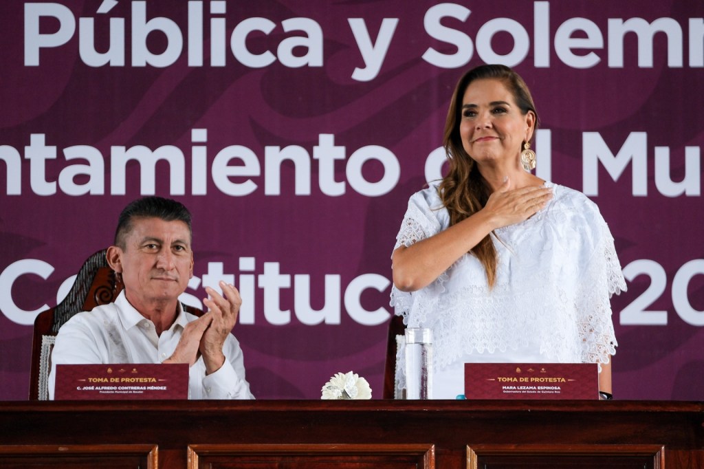 La gobernadora de Quintana Roo, Mara Lezama Espinosa, en Bacalar. 