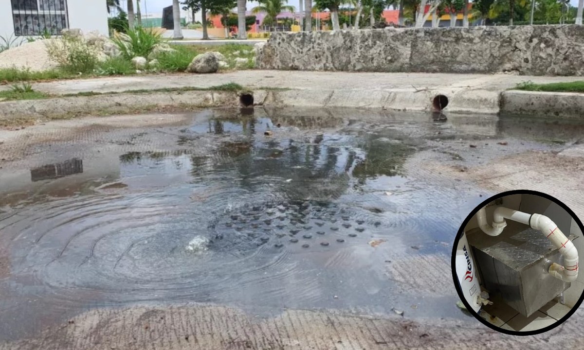 Se rebosan aguas negras en Cozumel.